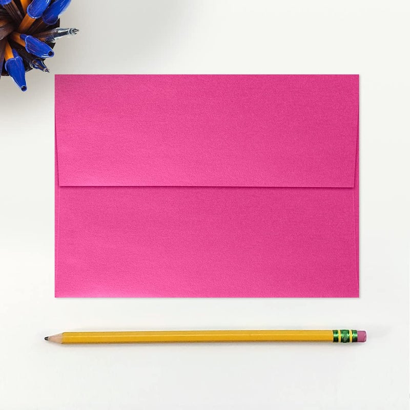LUXPaper A7 Invitation Envelopes | Peel & Press | 5 1/4" x 7 1/4" | Azalea Metallic | 80lb. Text | 50 Qty - Image 4